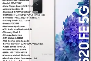 Galaxy S20 FE 5G (SM-G781V) — VZW ქსელის განბლოკვა