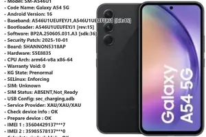 Samsung Galaxy A54 5G (SM-A546U1) ქსელის განბლოკვა