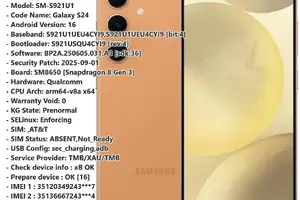 Samsung Galaxy S24 (SM-S921U1) — TMB ქსელის განბლოკვა