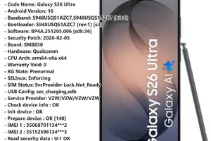 Samsung Galaxy S26 Ultra (SM-S948U) — VZW განბლოკვა | Unlocker.Ge