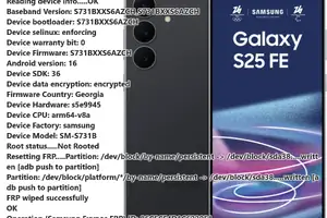 Samsung Galaxy S25 FE (SM-S731B) — FRP წაშლა Android 16